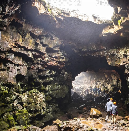 Old Icelandic Lava Tunnel as tourist attraction