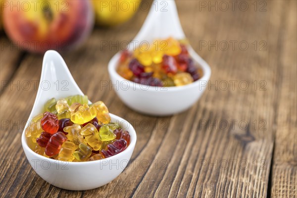 Heap of Gummy Bears (close-up shot, selective focus)