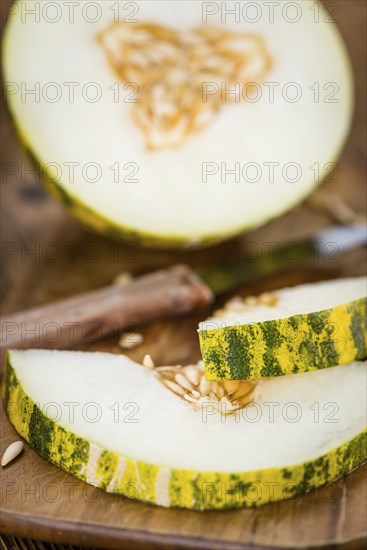 Futuro Melons on a vintage background as detailed close-up shot (selective focus)