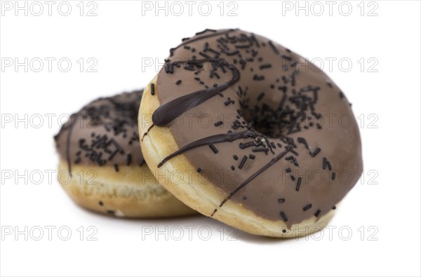 Donuts isolated on white background with a soft shadow (close-up shot)