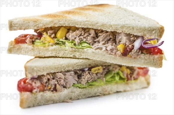 Fresh made Tuna Sandwich (isolated on white)