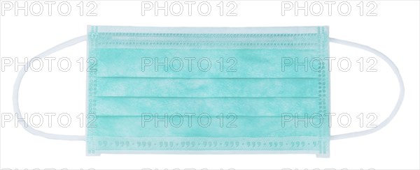 Surgical face mask isolated on white background (close-up shot)