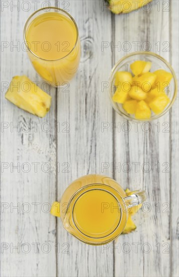 Some homemade Pineapple Juice as detailed close-up shot, selective focus