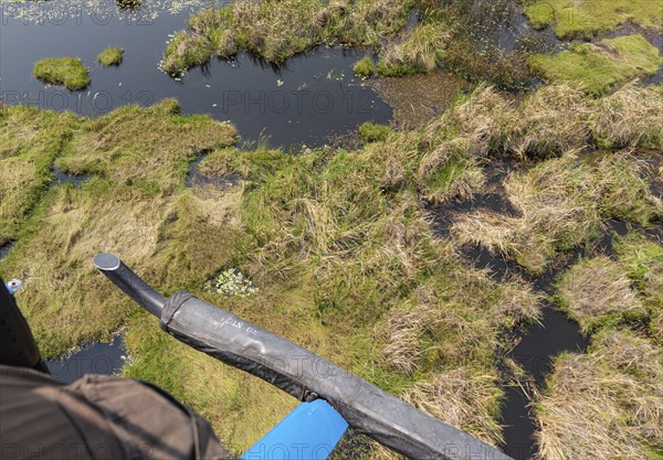 Helicopter Safari at the Okavango Delta, Botswana during a nice and sunny day