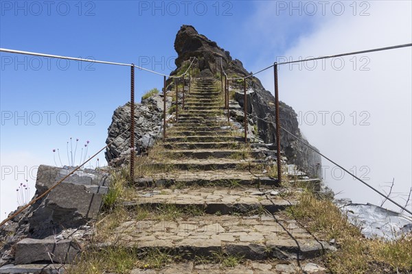 Hiking trail on the Pico do Arieiro Madeira Portugal