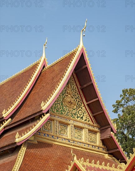 Roof, architectural detail, Wat Mixai, Vientiane, Laos, Asia