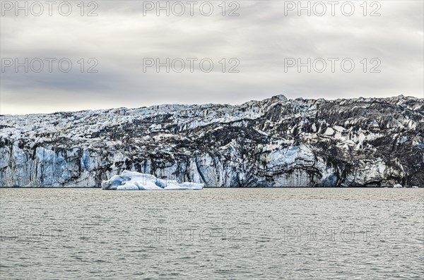 The famous Jokulsarlon Glacier Lagoon in the eastern part of Iceland during a cloudy day