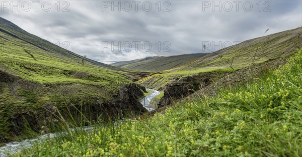 Icelandic scenery in the northern part of the country at a cloudy day