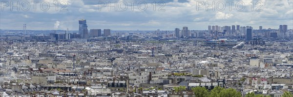 Panorama of Paris from the Sacré-Cur de Montmartre Basilica, Montmartre, Paris, ÃŽle-de-France,