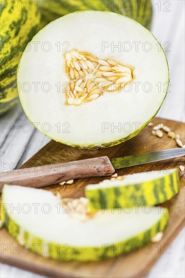 Futuro Melons on a vintage background as detailed close-up shot (selective focus)