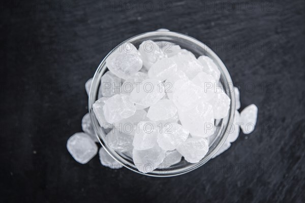 Portion of white Rock Candy (selective focus, close-up picture)