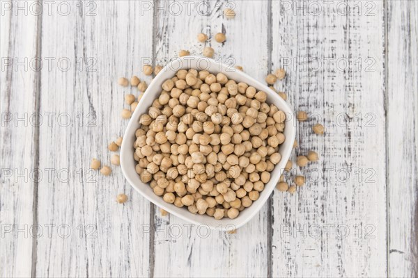 Portion of fresh Chickpeas close-up shot, selective focus