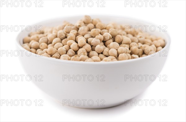 Chickpeas isolated on white background, selective focus, close-up shot