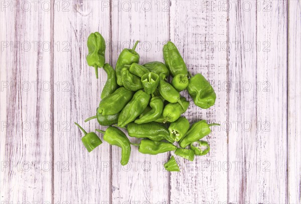 Portion of fresh Raw Pimientos close-up shot, selective focus