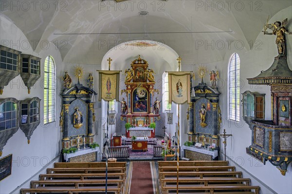 Church of St Martin from 1746 in Eisenbach, Kreuzthal, Markt Buchenberg, Allgäu, Swabia, Bavaria,