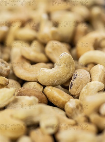 Cashew Nuts detailed close up shot for use as background image or as texture