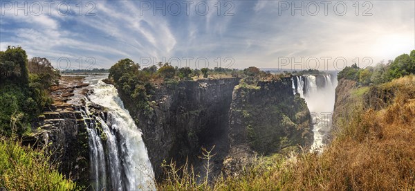 The great Victoria Falls (view from Zimbabwe side) during dry season