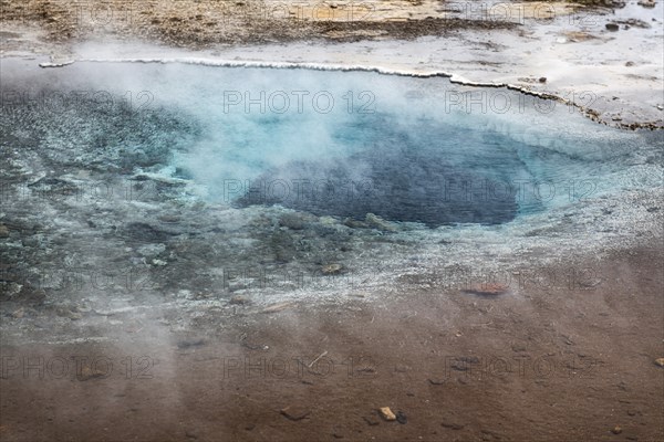 Hot springs in Haukadalur geothermal area along the golden circle, western Iceland