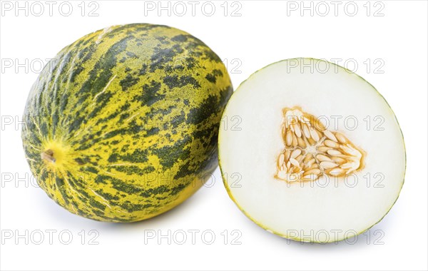 Futuro Melons isolated on white background (selective focus, close-up shot)