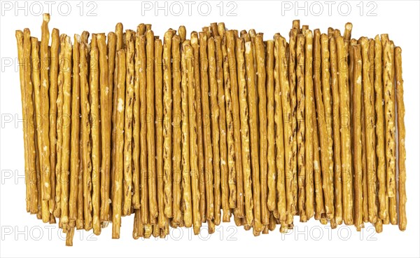 Some fresh made Sal Sticks as detailed close up shot isolated on white background