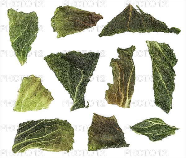 Portion of Savoy Chips isolated on white background (selective focus)