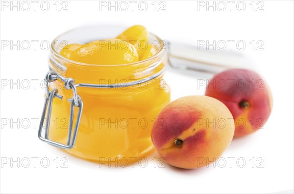 Portion of fresh made Pickled Apricots isolated on white background
