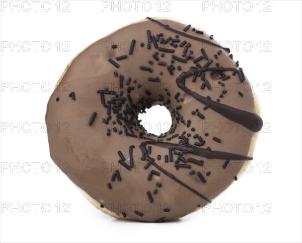 Some fresh made Donuts isolated on white background (close-up shot)