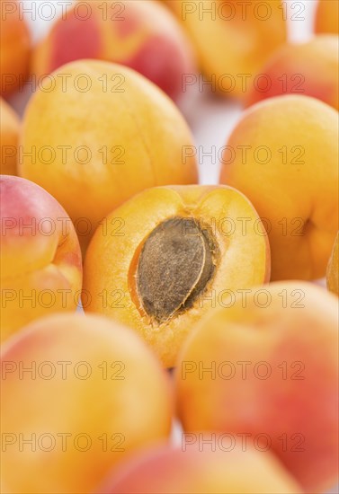 Portion of fresh Apricots (close-up shot, selective focus)