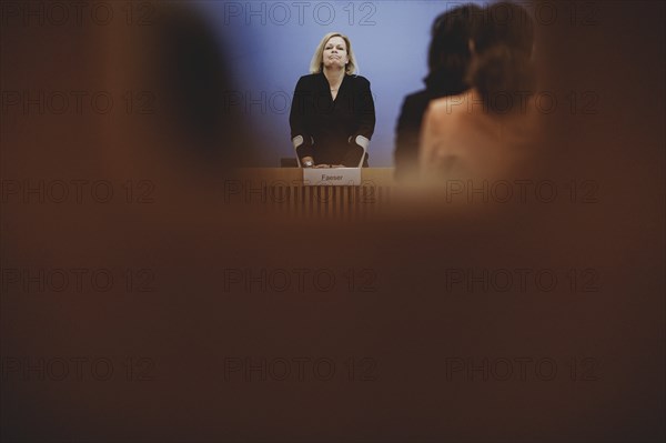 Nancy Faeser (SPD), Federal Minister of the Interior and Home Affairs, during a minute's silence
