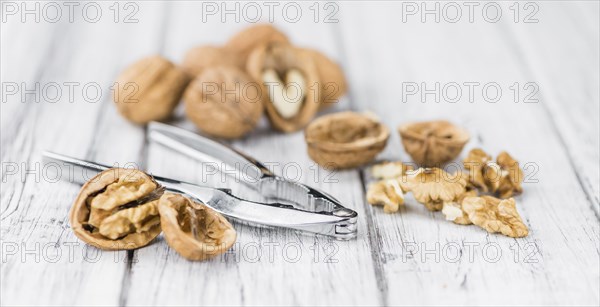 Portion of fresh Walnuts (close-up shot, selective focus)