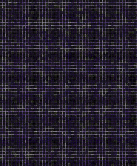 Black and purple grid of small squares in a geometric pattern on a dark background, background