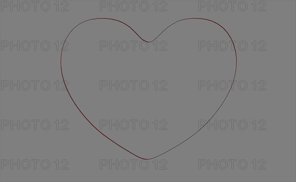 A minimalist heart outline on a grey background with red and black lines, background image