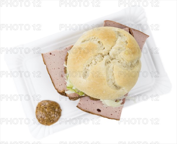 Meat Loaf isolated on white background (selective focus, close-up shot)