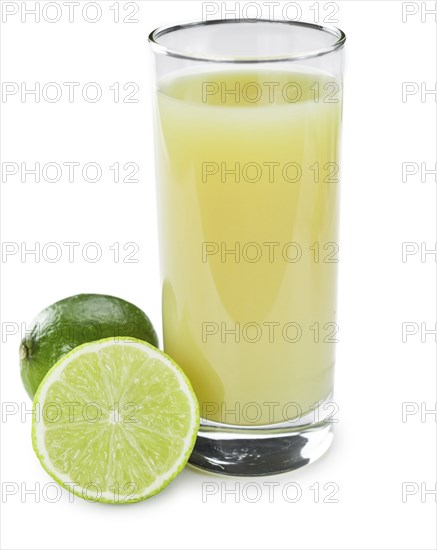 Portion of fresh made Lime Juice isolated on white background
