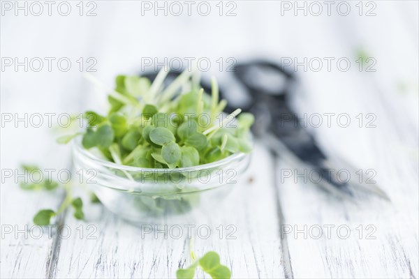 Cutted Cress on a vintage background as detailed close-up shot (selective focus)