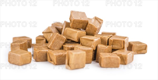 Portion of fresh made Caramel isolated on white background