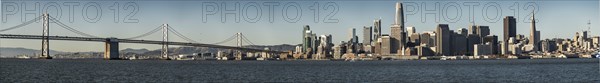 San Francisco Skyline and Oakland Bay Bridge view from Treasure Island