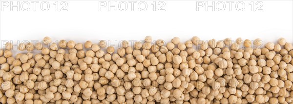 Portion of Chickpeas as detailed close-up shot isolated on white background