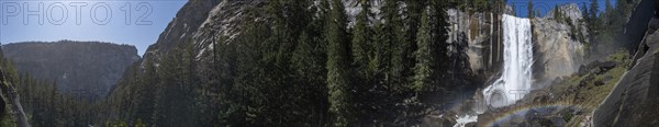 Vernal Falls panoramic view in Yosemite National Park