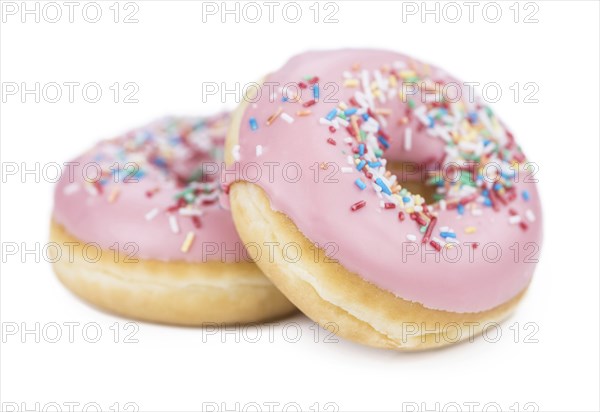 Donuts isolated on white background (selective focus, close-up shot)