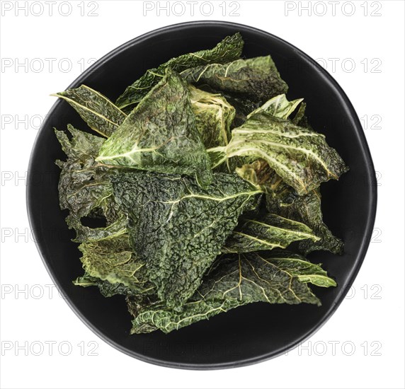 Some Savoy Chips isolated on white (selective focus)