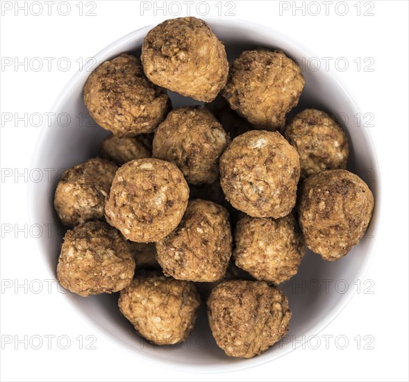 Portion of fresh made Meatballs isolated on white background (selective focus)