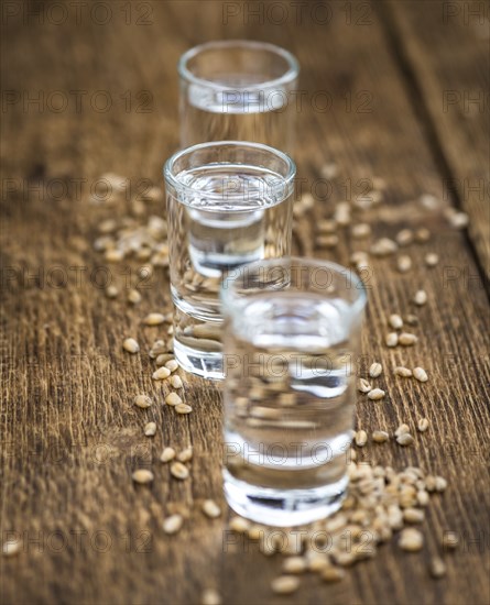 Portion of Wheat Liqueur as detailed close-up shot, selective focus