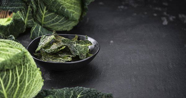 Savoy Chips on a vintage looking slate slab (selective focus)