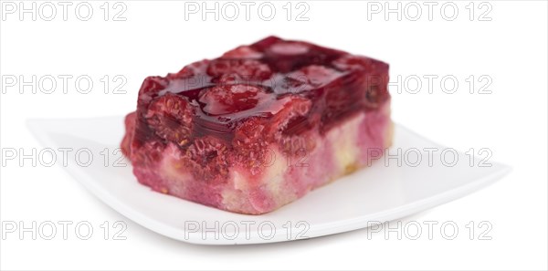 Fresh homemade Raspberry Cake isolated on white background