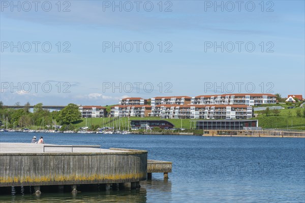 Sonderborg, Als, town of Sonderburg, new buildings on the outskirts with water views, Alsen Island,