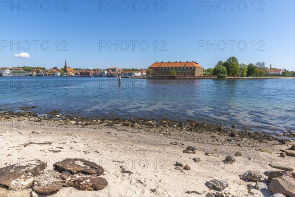 Sonderborg, Als, townscape of Sonderburg, brick building of Sonderburg Castle, Museum of Cultural