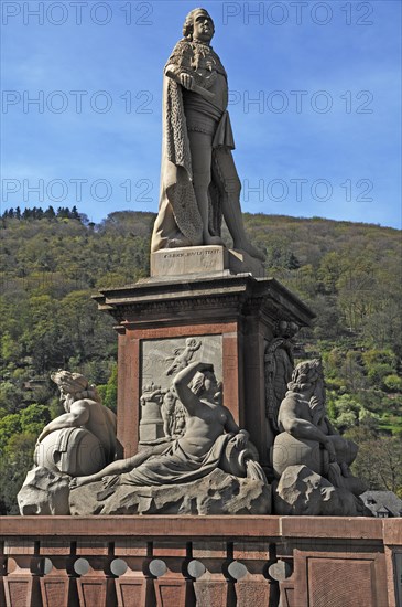 Bridge statue of Prince Karl Theodor, 1724-1799, created by the sculptor Franz Conrad Linck, Obere