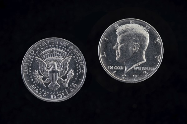 Half US Dollar, Half Dollar, 50 cent, obverse and reverse