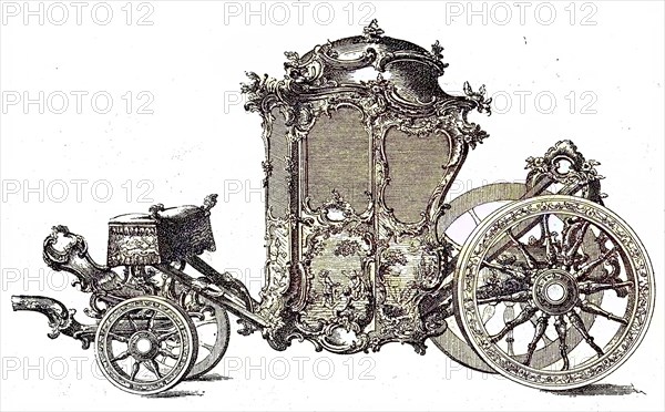 Magnificent carriage from the 17th century, after a drawing by Franz Xaver Habermann, Germany,